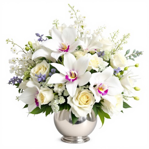 胡蝶蘭と白薔薇の祝彩