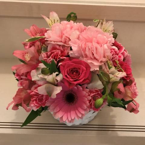 母の日 ピンクフラワーアレンジ 「ありがとうの花束アレンジ」