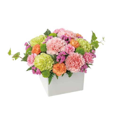 花キューピットで届ける ロマンチック（ピンク） 商品№521343