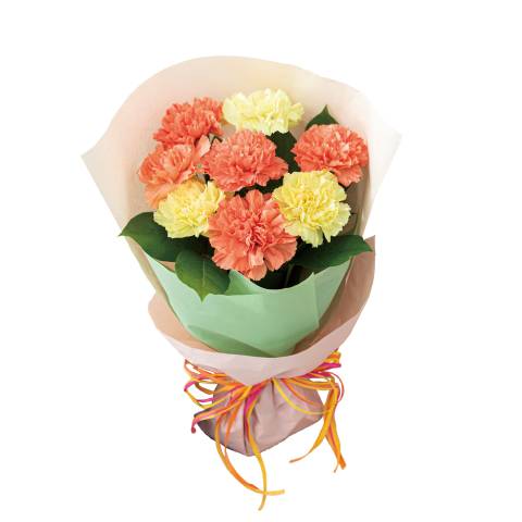 花キューピットで届ける カーネーションの花束（イエロー） 商品№521364